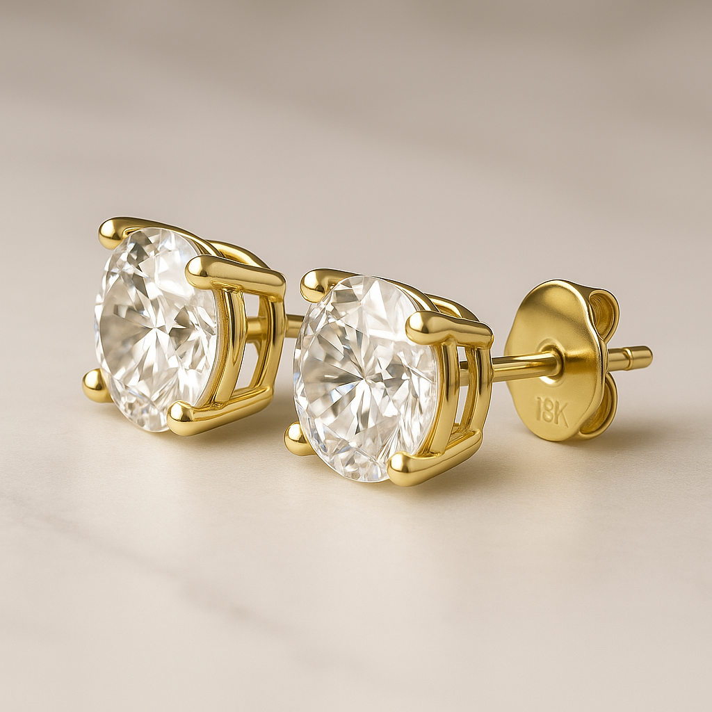 Timeless 2 Carat Lab Grown Diamond Earrings in 14K Gold