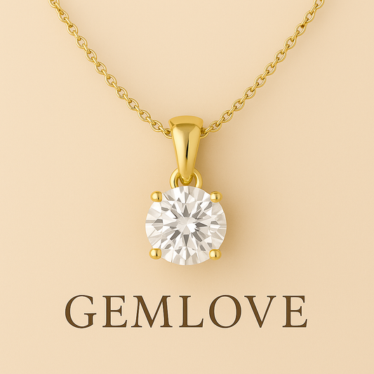 Lab Grown Diamond Solitaire Necklace in 14k Gold