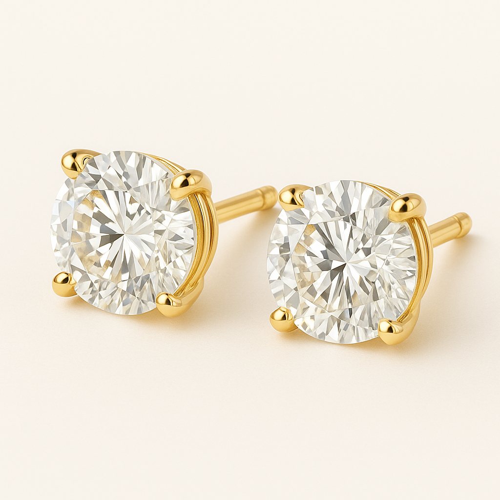 Timeless 2 Carat Lab Grown Diamond Earrings in 14K Gold