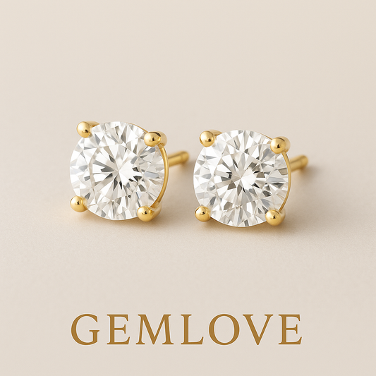 Timeless 2 Carat Lab Grown Diamond Earrings in 14K Gold