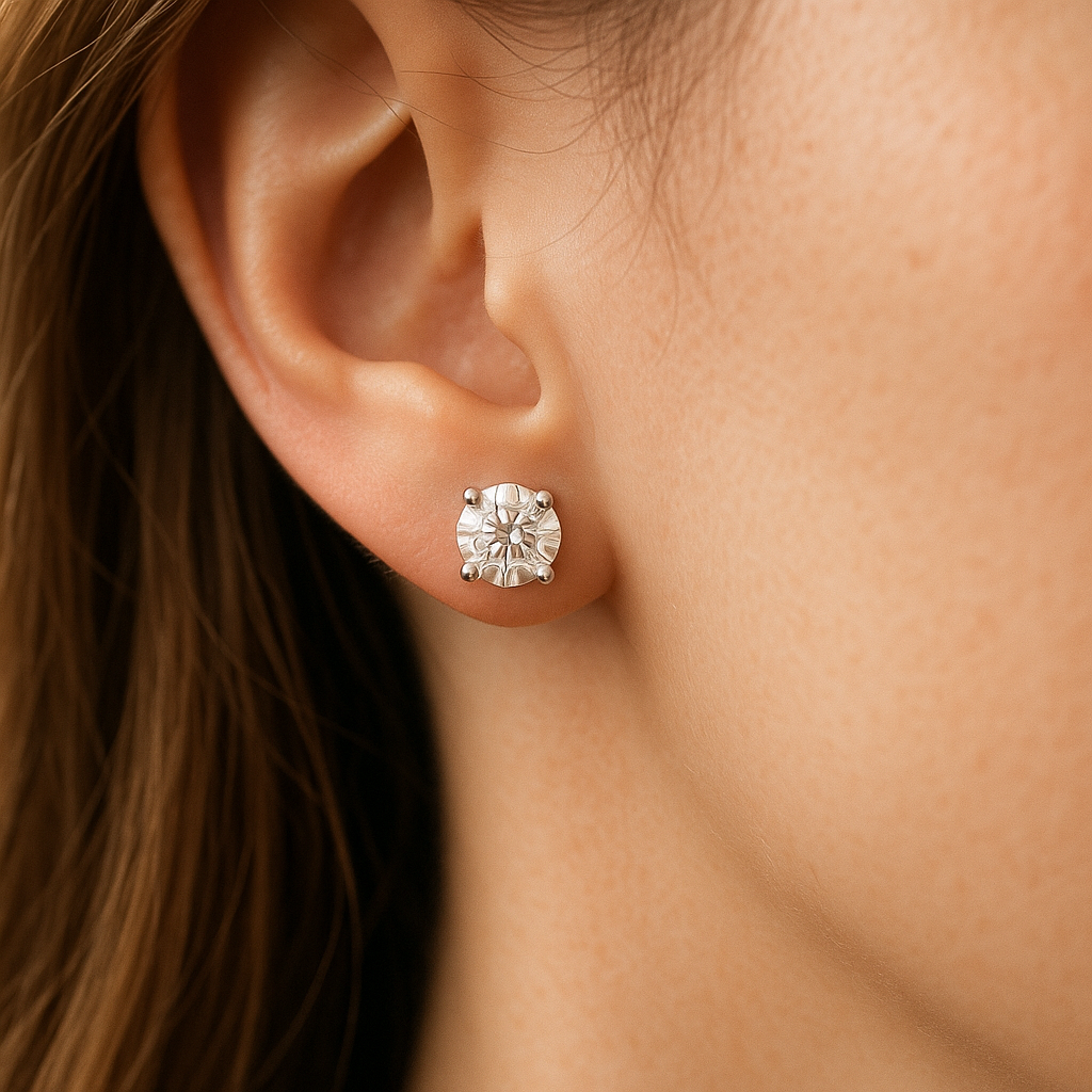 1.5 Carat Lab-Grown Diamond Stud Earrings in 14K White Gold – 4 Prong Basket Setting