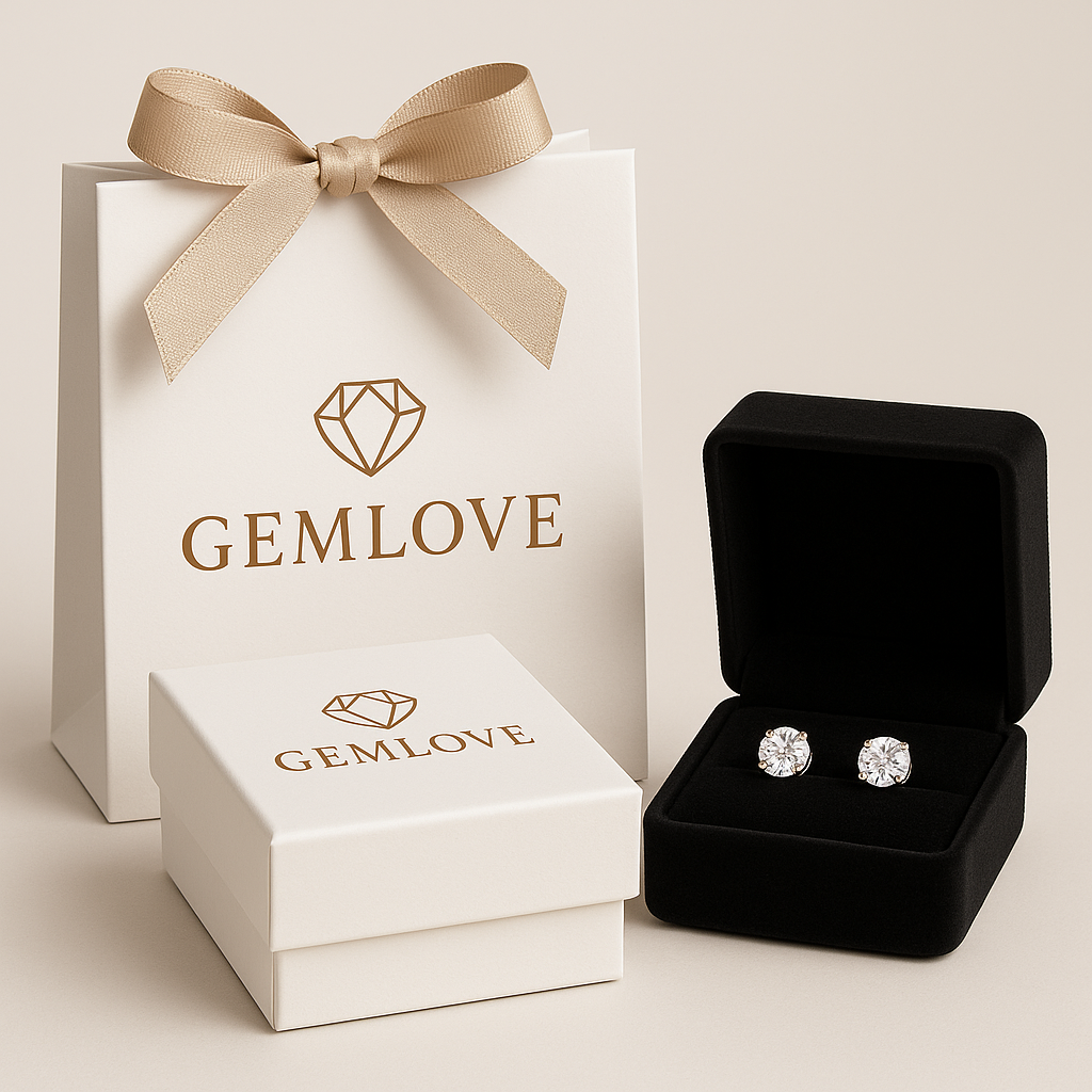 1.5 Carat Lab-Grown Diamond Stud Earrings in 14K White Gold – 4 Prong Basket Setting